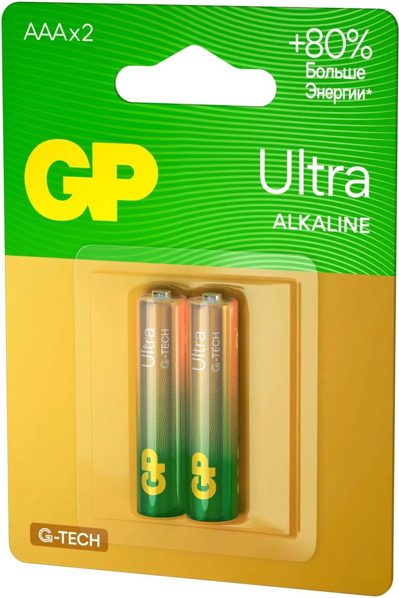 GP Элемент питания LR3 Ultra Alkaline G-TECH 24AUA21-2CRSBC2, 2бл