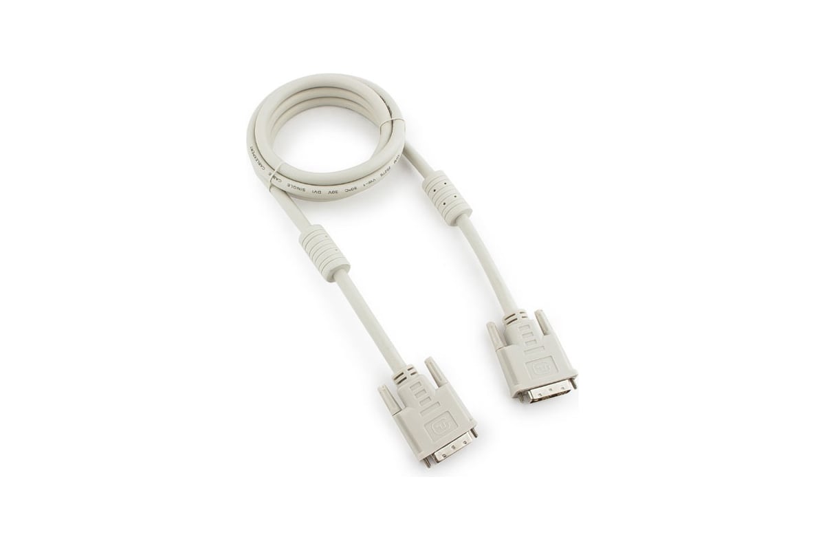 Кабель DVI-D single link Gembird/Cablexpert CC-DVI-6C, 19M/19M, 1.8м, серый, экран, феррит.кольца, п