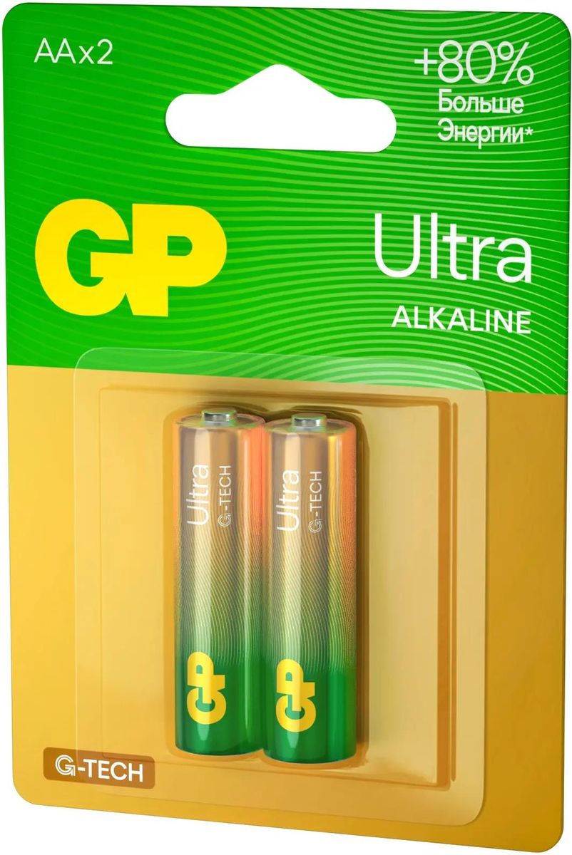 GP Элемент питания LR6 Ultra Alkaline G-TECH 15AUA21-2CRSBC2, 2бл