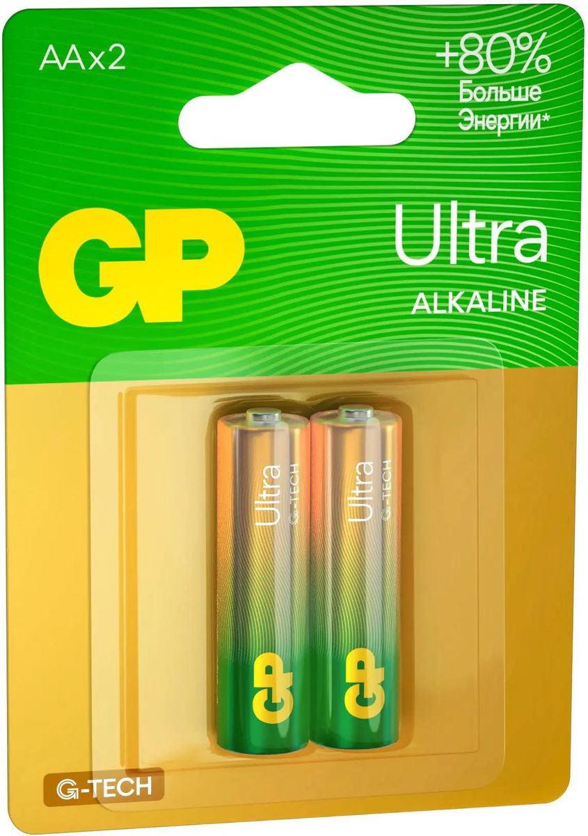GP Элемент питания LR6 Ultra Alkaline G-TECH 15AUA21-2CRSBC2, 2бл