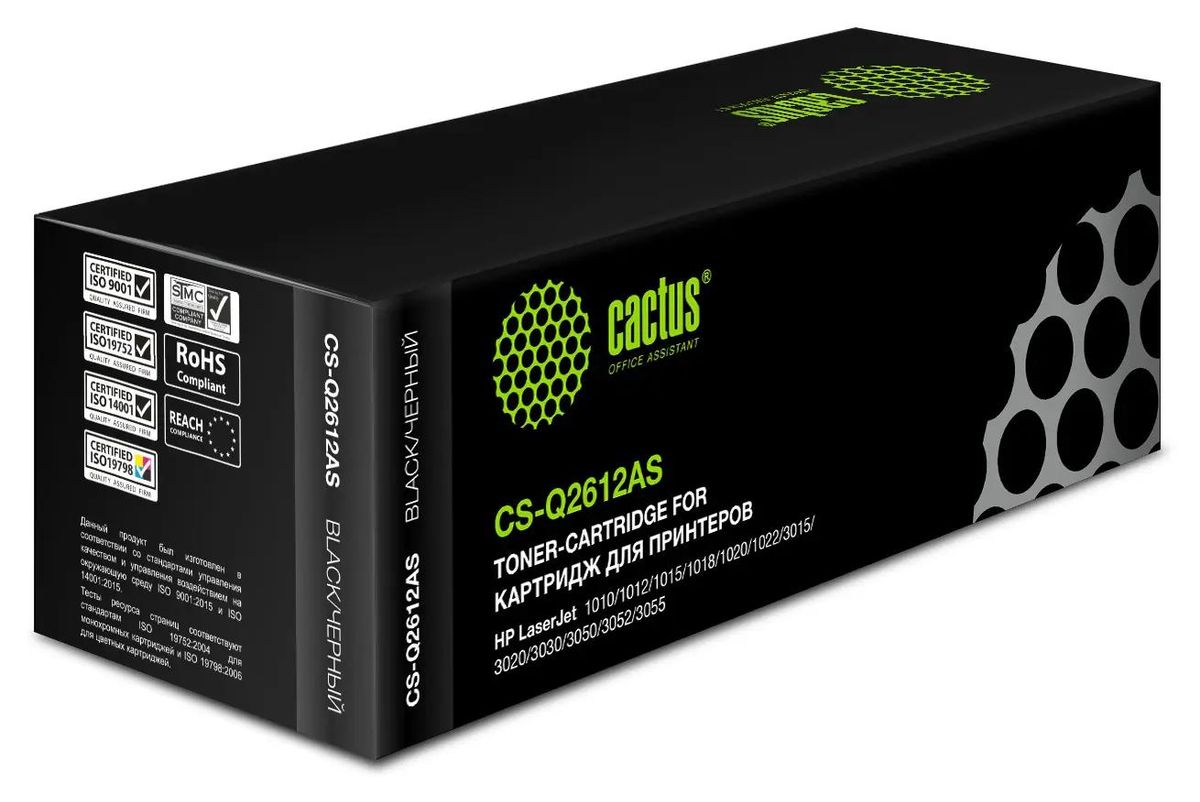 Картридж Cactus CS-Q2612AS (12A) Черный для HP LJ 1010/1012/1015/1018/1020/1020Plus/1022/3015/3020 (