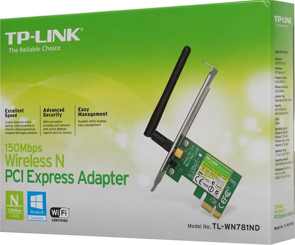 Wi-Fi адаптер TP-LINK TL-WN781ND, PCI-E