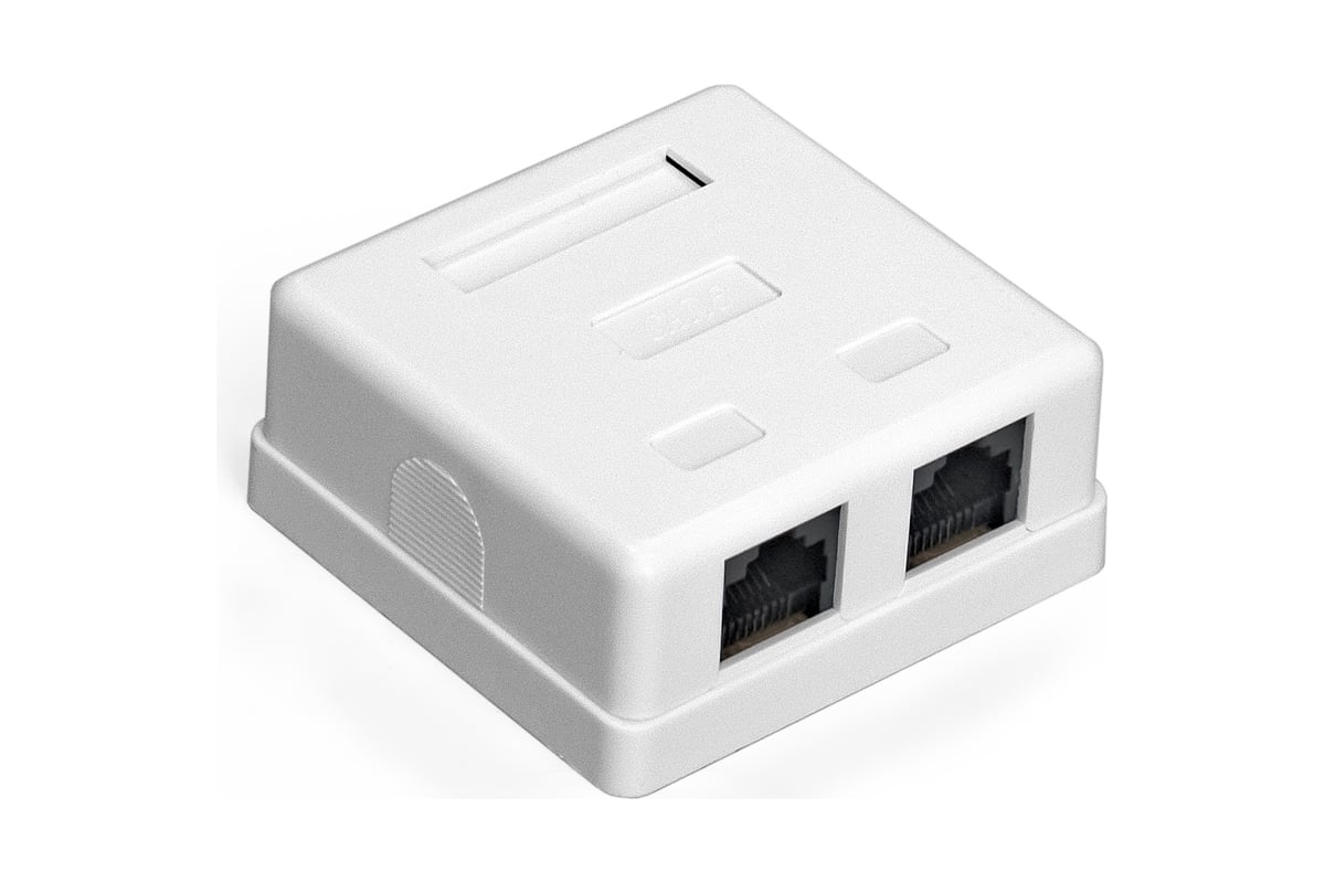 Розетка внешняя двойная Exegate EX292843RUS  SM2-RJ45-C5 RJ-45 кат.5/5E UTP Krone/110