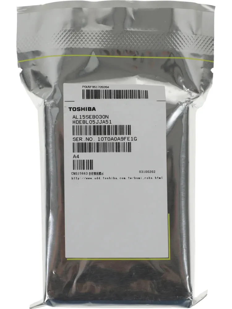 Жесткий диск Toshiba 300GB  SAS2.5" 10500RPM 128MB AL15SEB030N