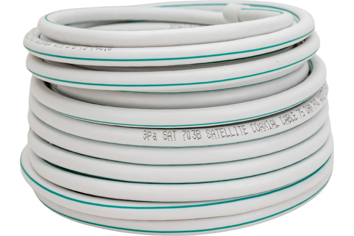 Кабель коаксиальный ЭРА SAT 703 B, 75 Ом, Cu/(оплётка Cu 75%), PVC,бел, (цена за бухту 100м)
