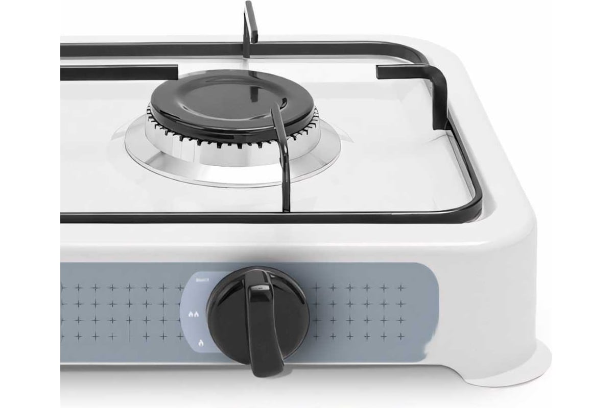 Плита газовая Centek CT-1524 (белый), 2 конфорки, сменная форсунка баллон/магистраль