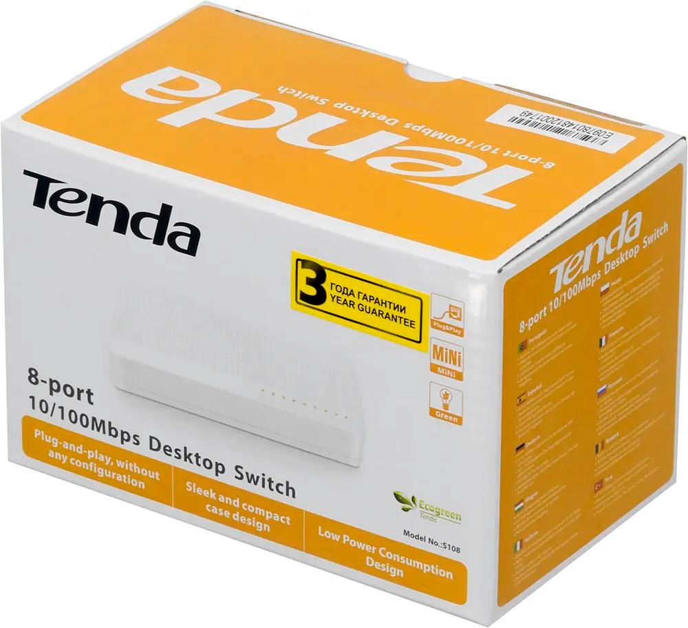 Коммутатор Tenda S108 8х10/100Base-TX