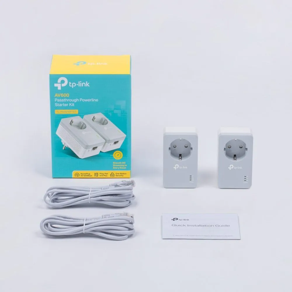 Сетевой адаптер TP-Link TL-PA4010PKIT AV600 Powerline  Adapter with AC Pass Through S