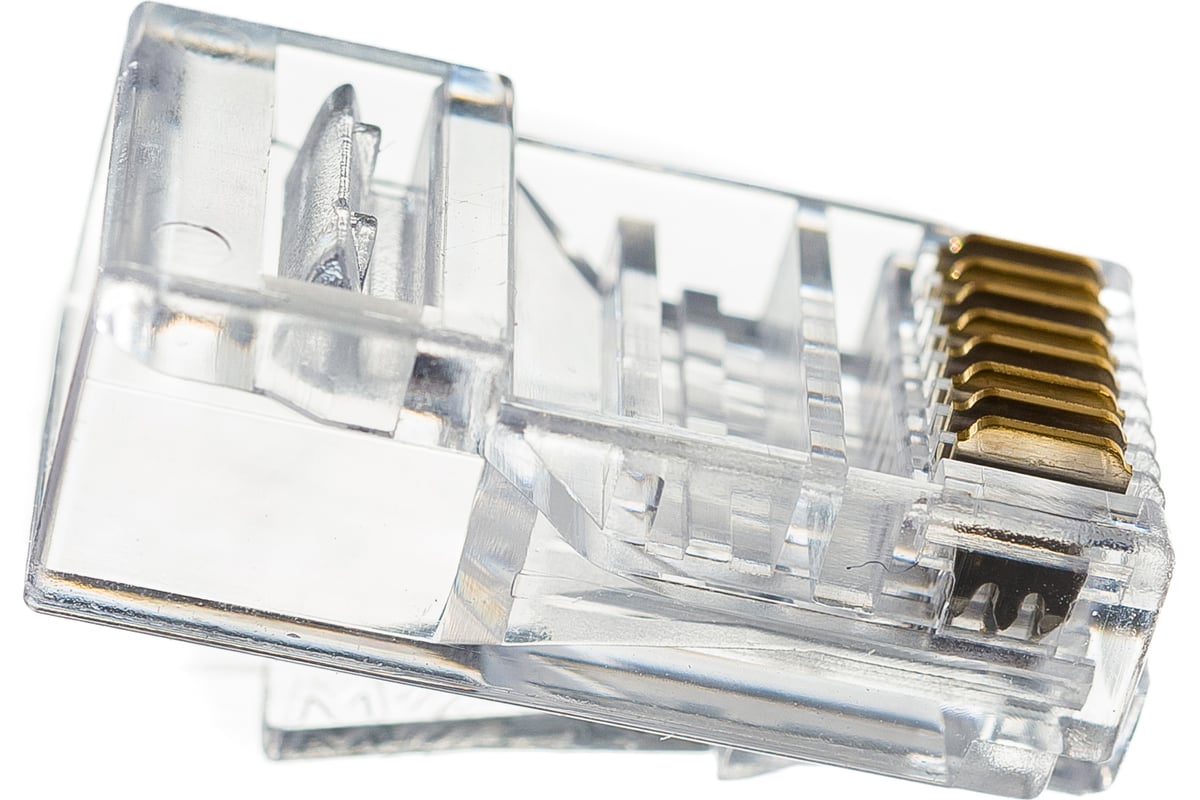 Коннектор RJ45 8P8C UTP кат. 6, прозрачные VCOM (NM006-1/100) (уп./100шт.)