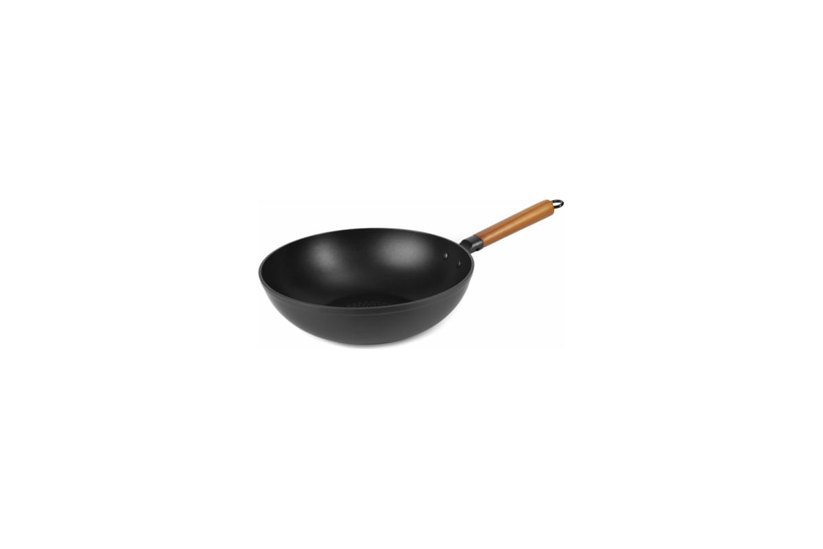Сковорода WOK LARA LR01-65-30 серия АЗИЯ 30х9.0см, деревянная ручка, индукционное дно