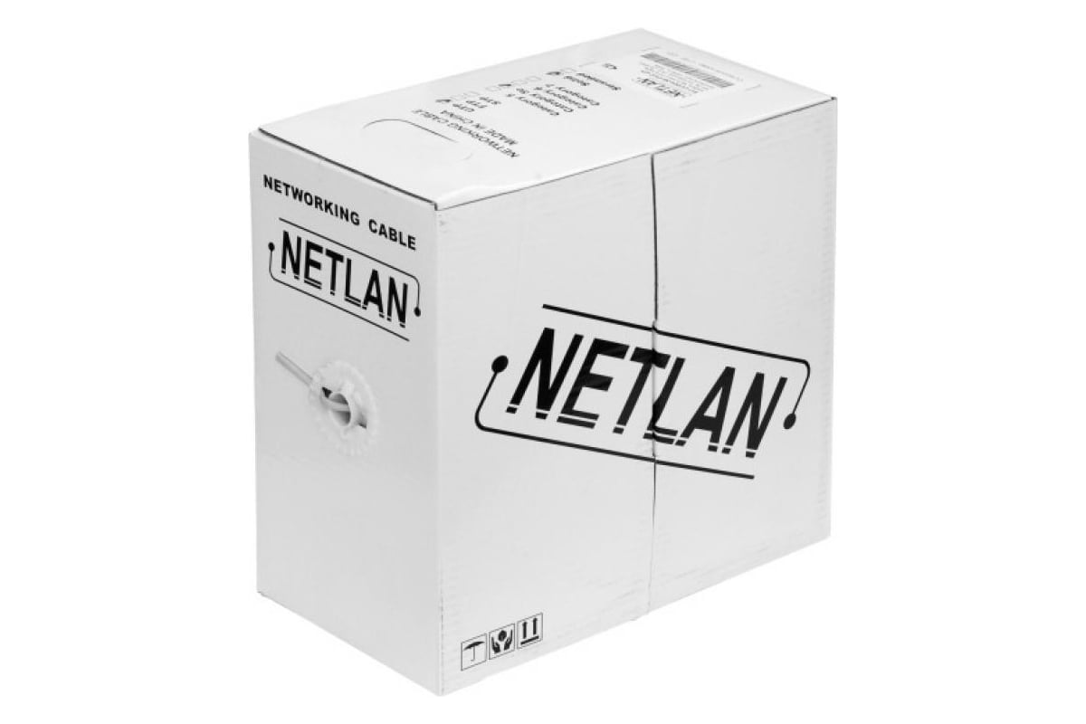 Кабель FTP 5E кат NETLAN 4 пары. внешний, одножильный (бухта 305м), черный EC-UF004-5E-PE-BK
