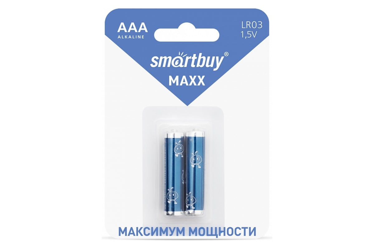 Батарейка алкалиновая Smartbuy MAXX LR03/2B (24/240) (SBBM-3A02B)