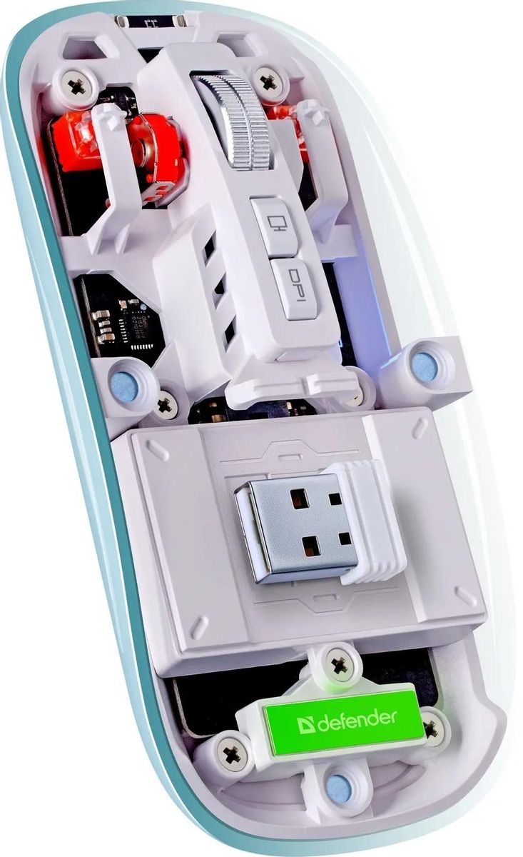 Мышь Defender Ixes MM-999, оптическая, беспроводная, USB, прозрачный <52999>