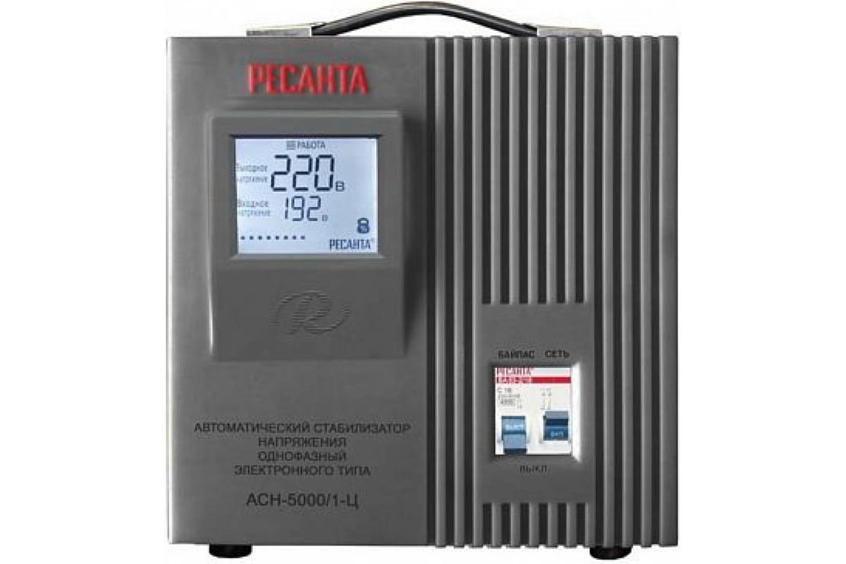 Стабилизатор напряжения однофазный РЕСАНТА ACH-8000/1-Ц (8 кВт) <63/6/7>