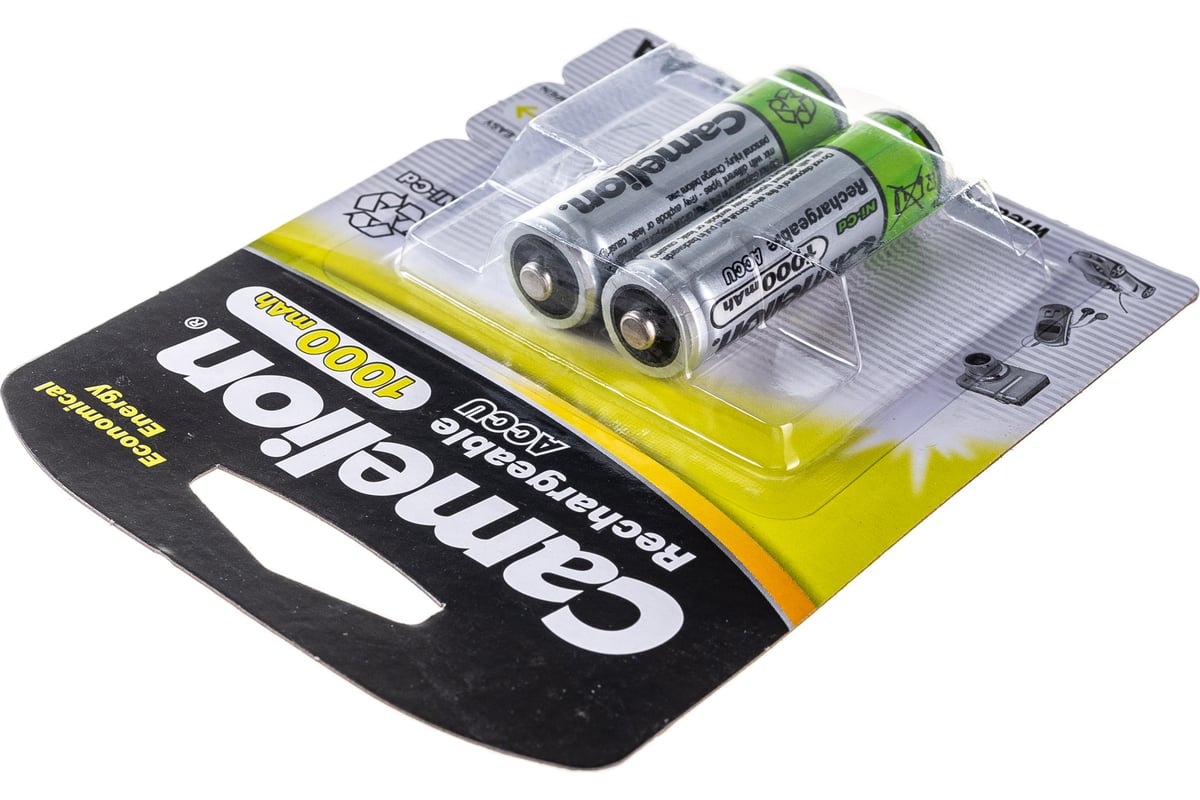 Аккумулятор Camelion AA-1000mAh Ni-Cd BL-2 (NC-AA1000BP2, аккумулятор,1.2В) (2 шт. в уп-ке)