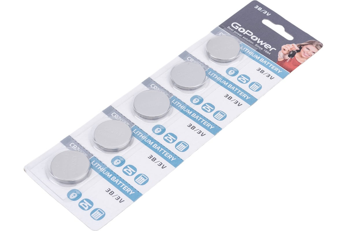 Батарейка литиевая GoPower CR2032 BL5<CR2032 3V>