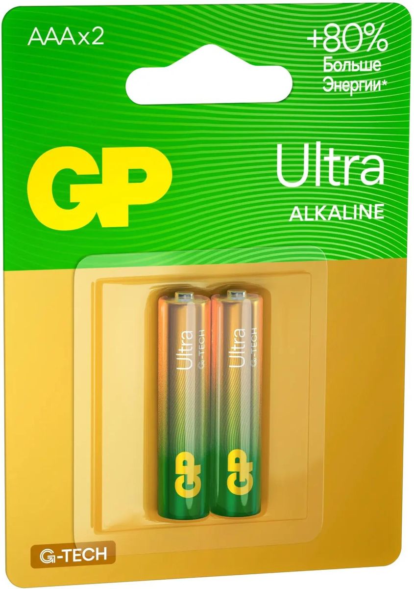 GP Элемент питания LR3 Ultra Alkaline G-TECH 24AUA21-2CRSBC2, 2бл