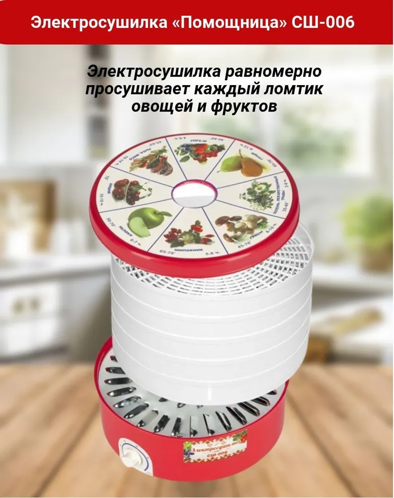 Сушилка для овощей и фруктов Помощница СШ-006
