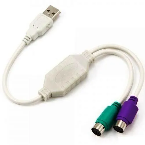 Адаптер Gembird UAPS12 PS/2 устройства -> USB , 2xPS/2 /AM, 50 см, блистер