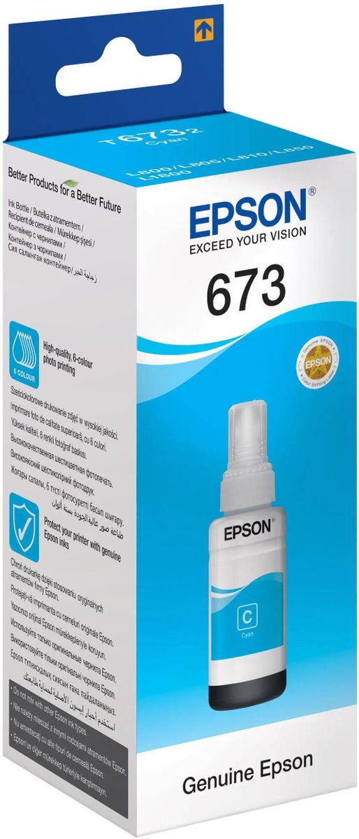 Чернила Epson (C13T67324A) Cyan для L800/1800