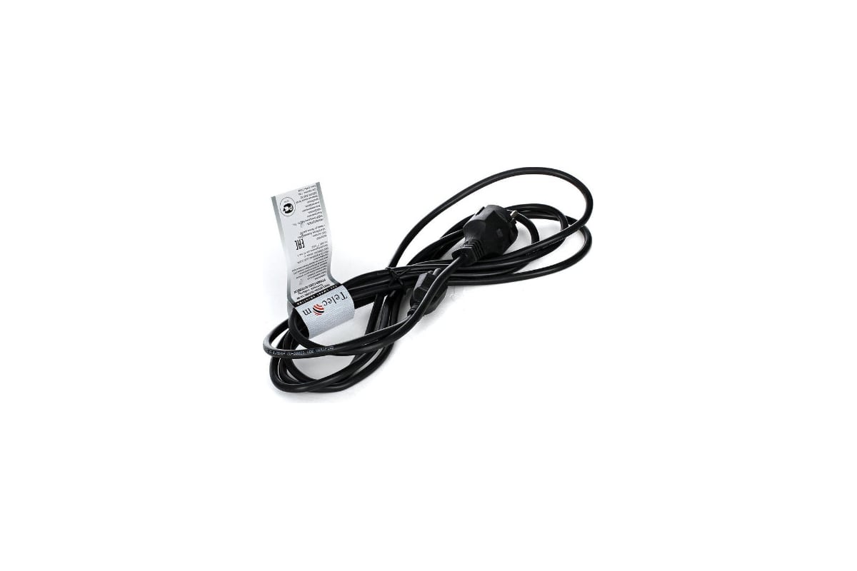 Кабель Telecom 220V 3-pin с заземлением 3.0m TP022-3.0-BK
