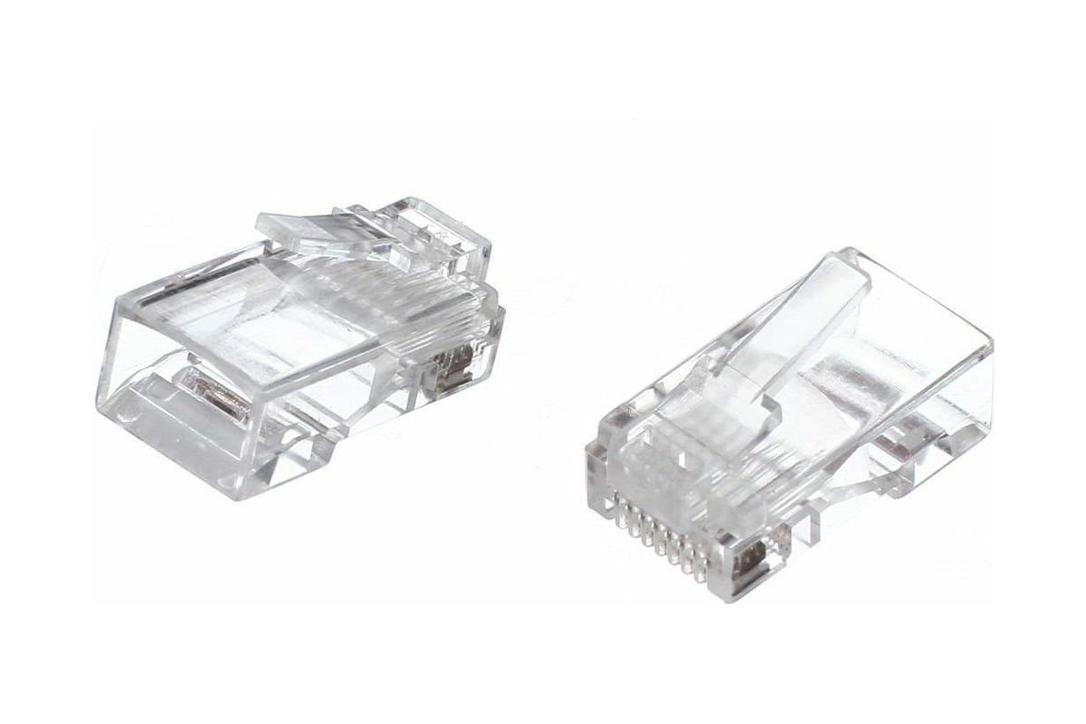 Коннектор RJ45 8P8C UTP кат. 6, прозрачные VCOM (NM006-1/100) (уп./100шт.)