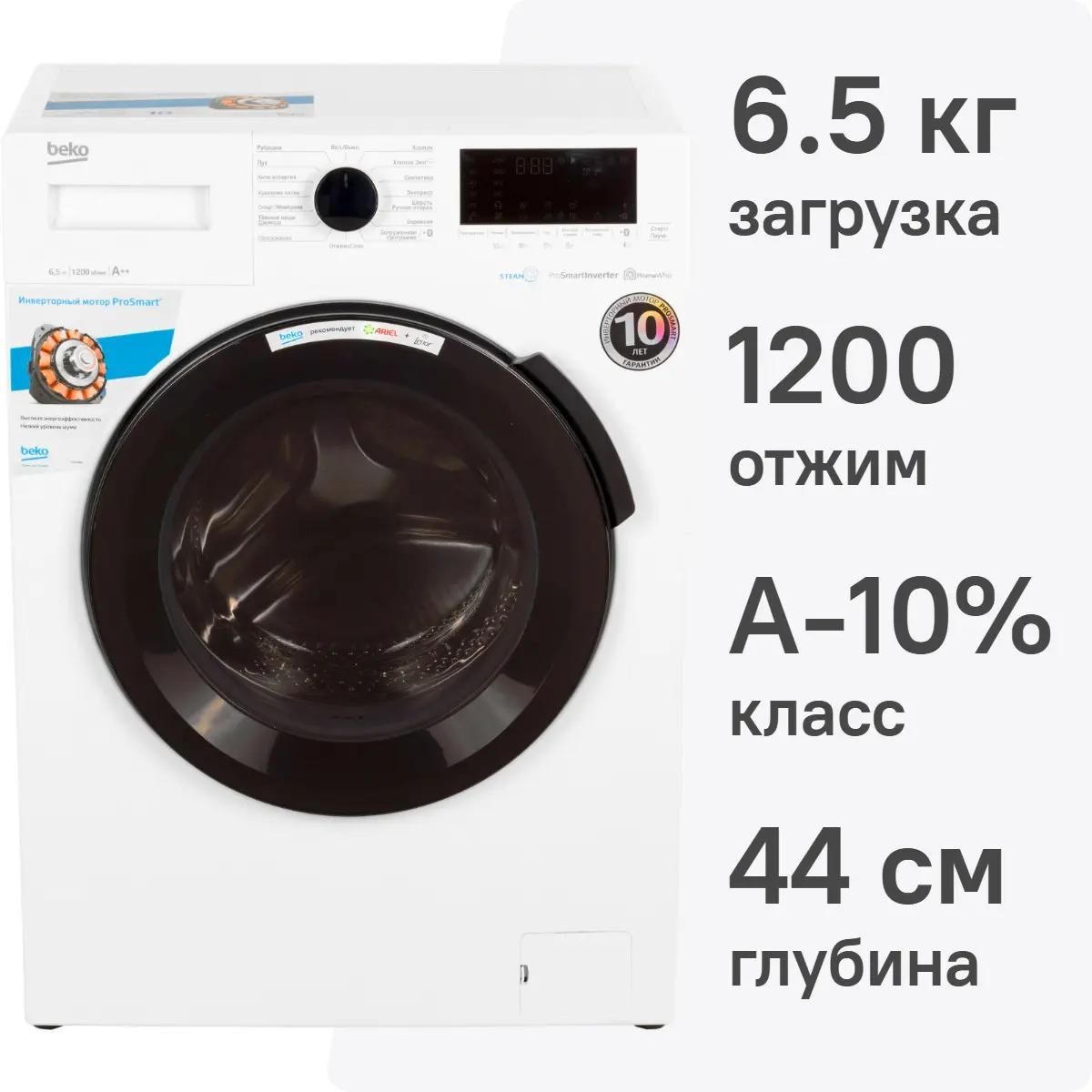 Стиральная машина Beko WSPE6H616W, белый/черный