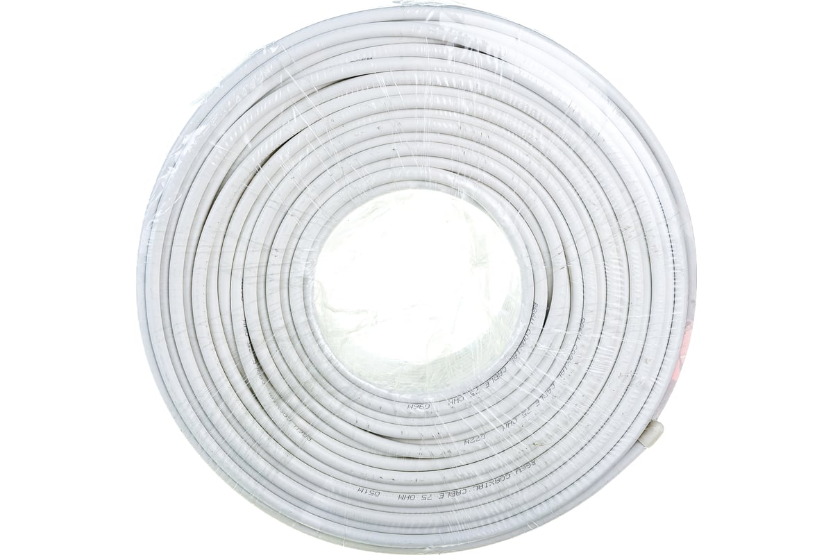 Коаксиальный кабель Cablexpert 75 Ом, 64%, 1мм, CCS, 100м, белый RG-6U-CS-2