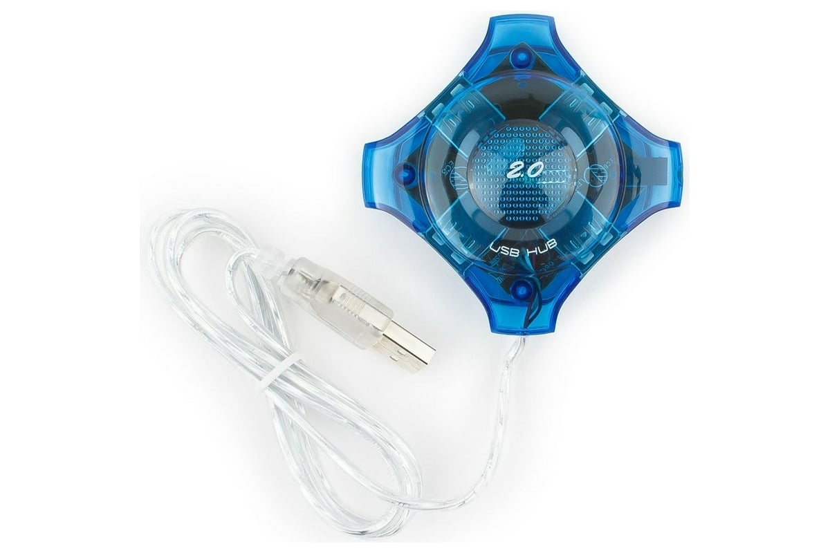Разветвитель USB 2.0 Gembird UHB-C224, 4 порта, прозр.корпус, блистер
