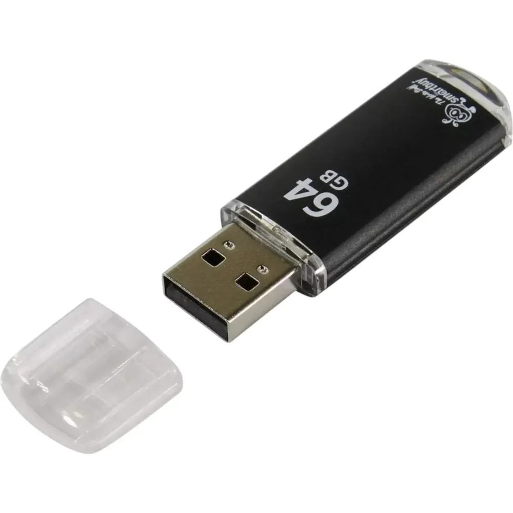 Флешка 64 ГБ USB 2.0 Smartbuy SB64GBVC-K, черный