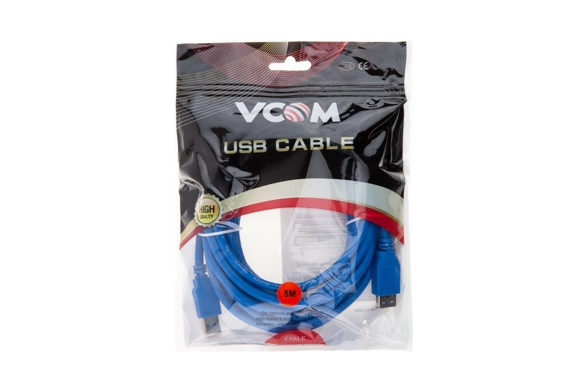 Кабель удлинительный USB3.0 Am-Af 5m VCOM (VUS7065-5M)