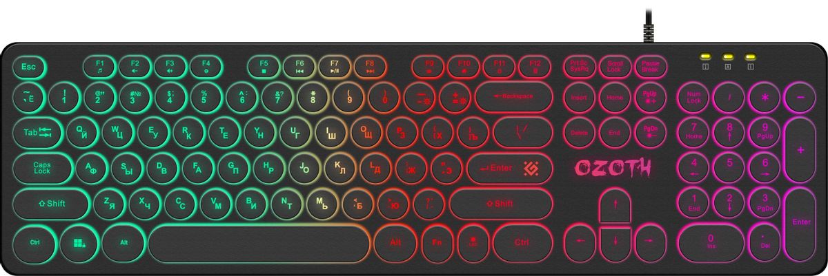 Клавиатура Defender Ozoth GK-106 игровая, мульмедиа, подсветка, USB, чёрный
