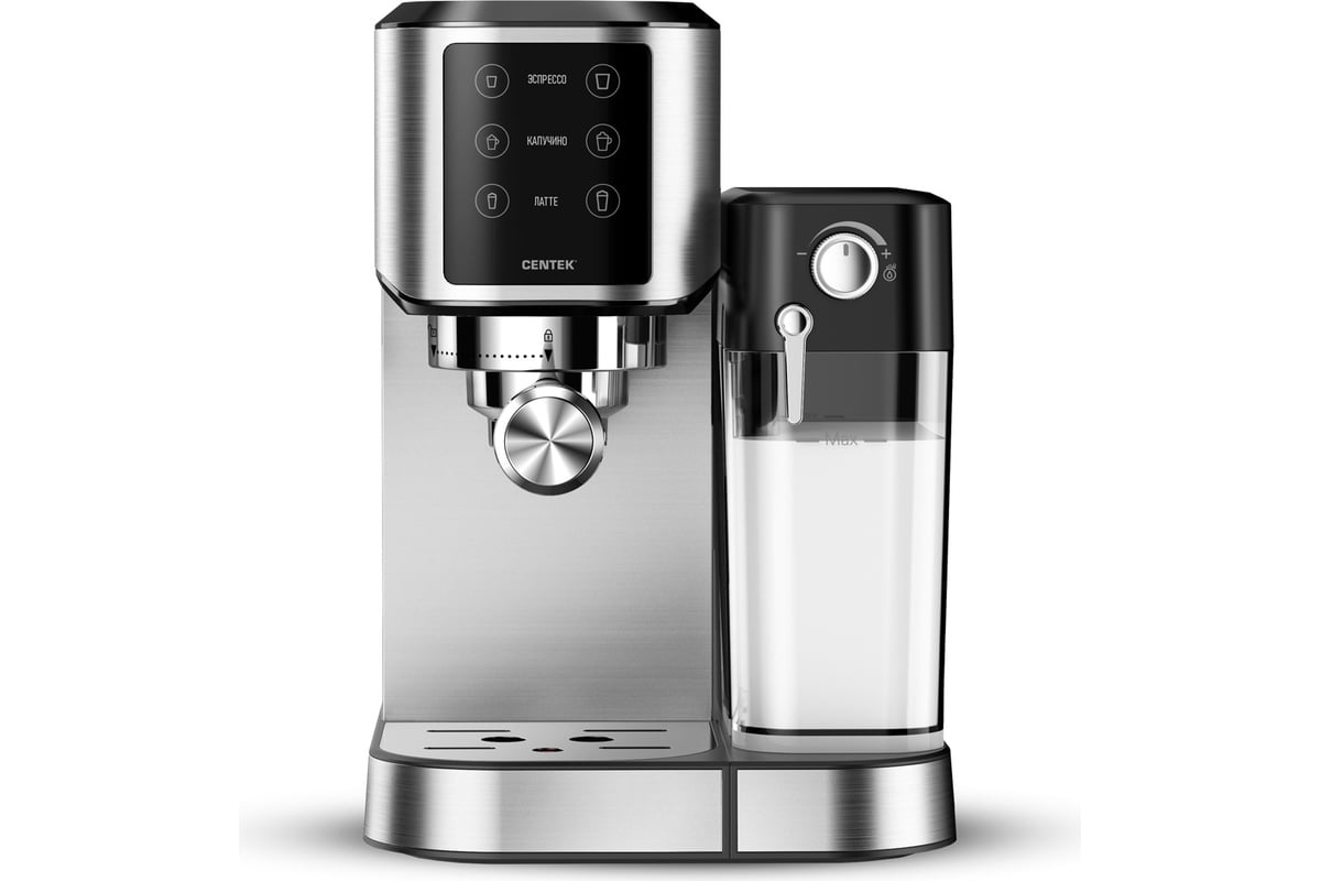 Кофеварка Centek CT-1169 <3в1> эспрессо 20 Бар + капучино + латте, 1л + 0,5л,  1450Вт, сенсор LED