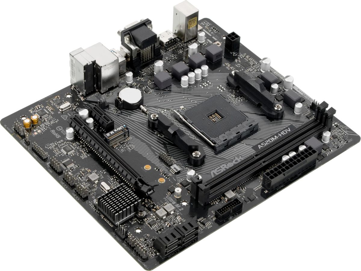 М/плата ASRock A520M-HDV Socket AM4 PCI-E/HDMI/D-SUB/DVI/2DDR4 mATX