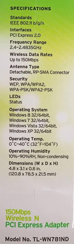 Wi-Fi адаптер TP-LINK TL-WN781ND, PCI-E