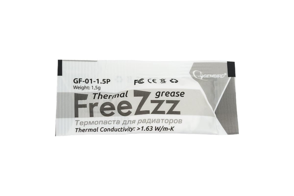 Термопаста Gembird FreeZzz GF-01-1.5P для радиаторов, 1,5гр, пакет <15772>