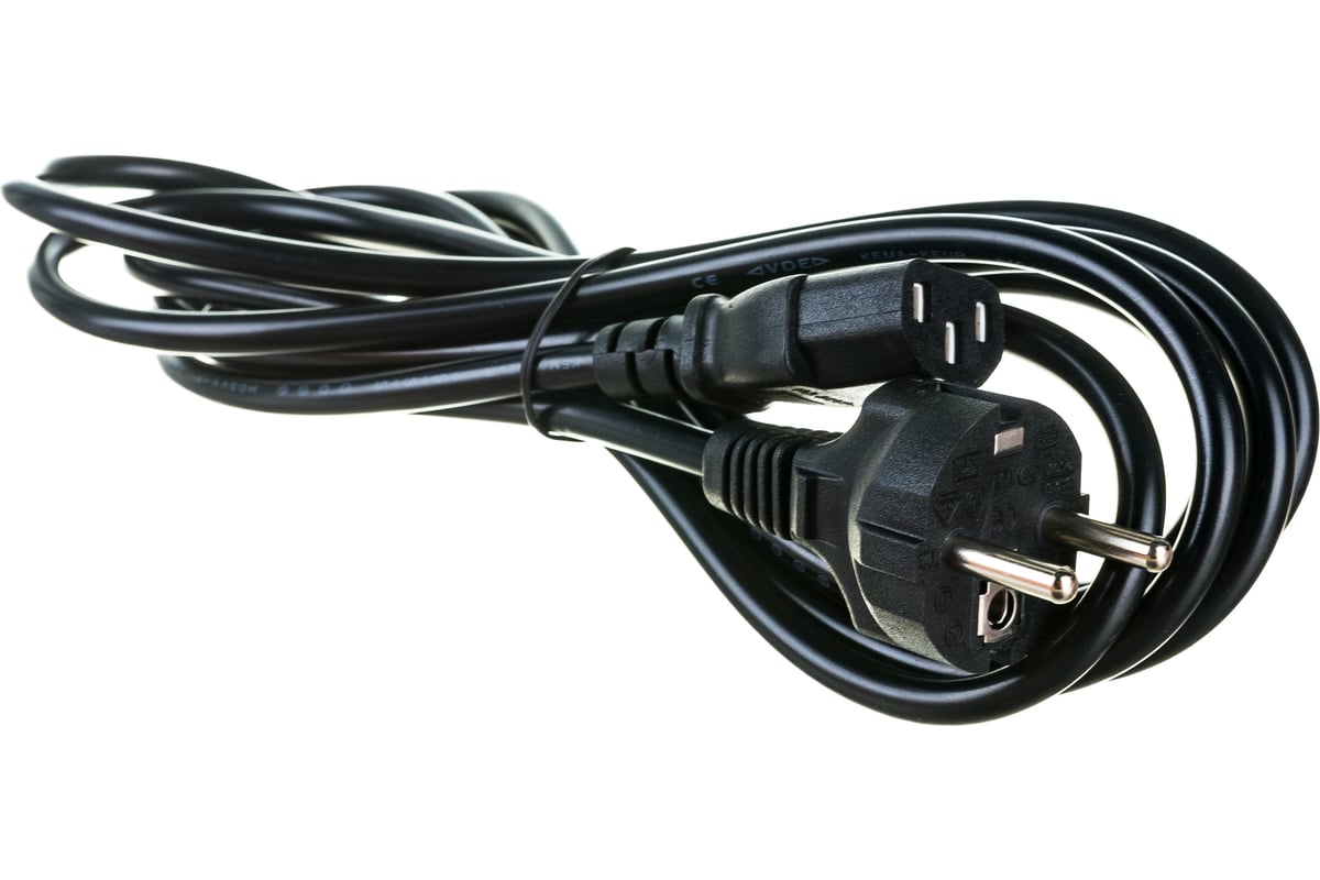 Кабель питания ExeGate Power PC-3P (Евровилка угловая Schuko->С13) VDE-250V-3*0.75-CU, 10A, 3м <EP28