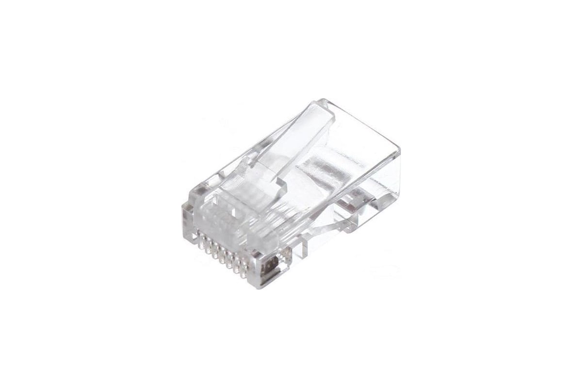 Коннектор RJ45 8P8C UTP кат. 6, прозрачные VCOM (NM006-1/100) (уп./100шт.)