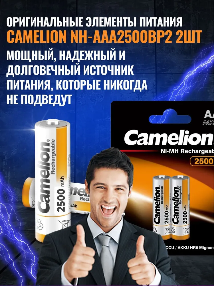 Аккумулятор Camelion 2500 mah NH-AA2500BP2