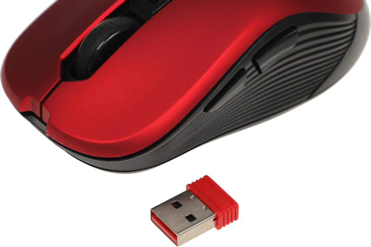 Мышь Defender Gassa MM-105, оптическая, беспроводная, USB, красный <52103>