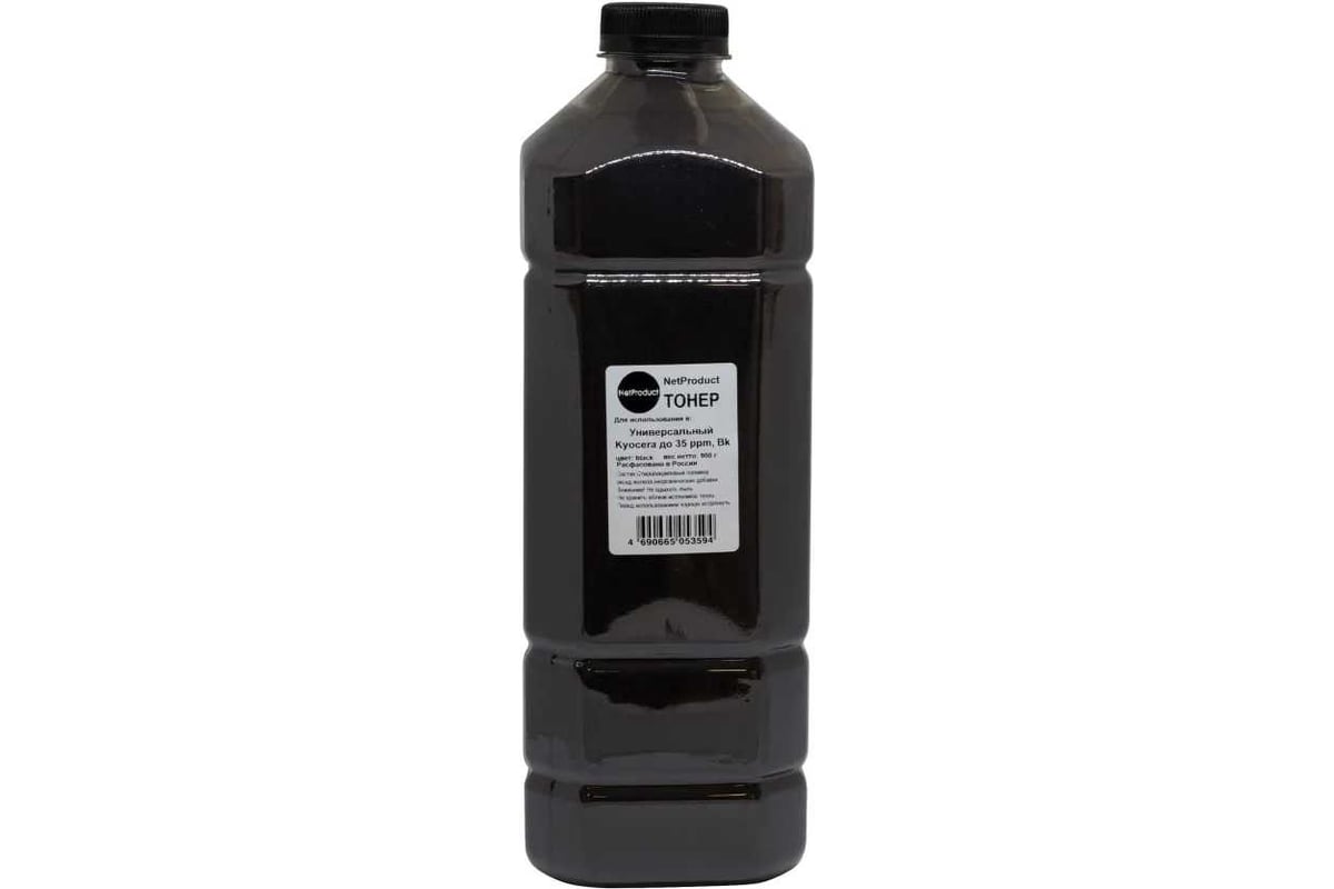 Тонер NetProduct Универсальный Kyocera до 35 ppm, Bk, 900 г, канистра