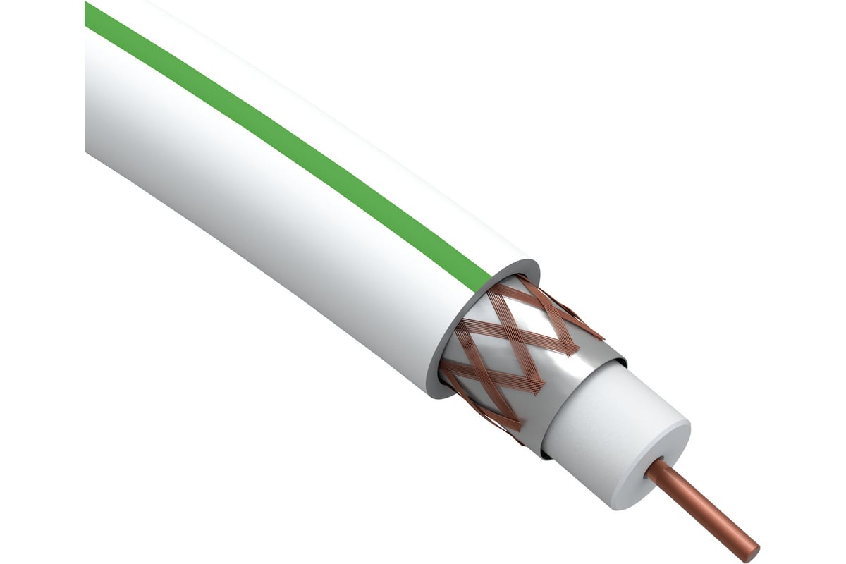 Кабель коаксиальный ЭРА SAT 703 B, 75 Ом, Cu/(оплётка Cu 75%), PVC,бел, (цена за бухту 100м)