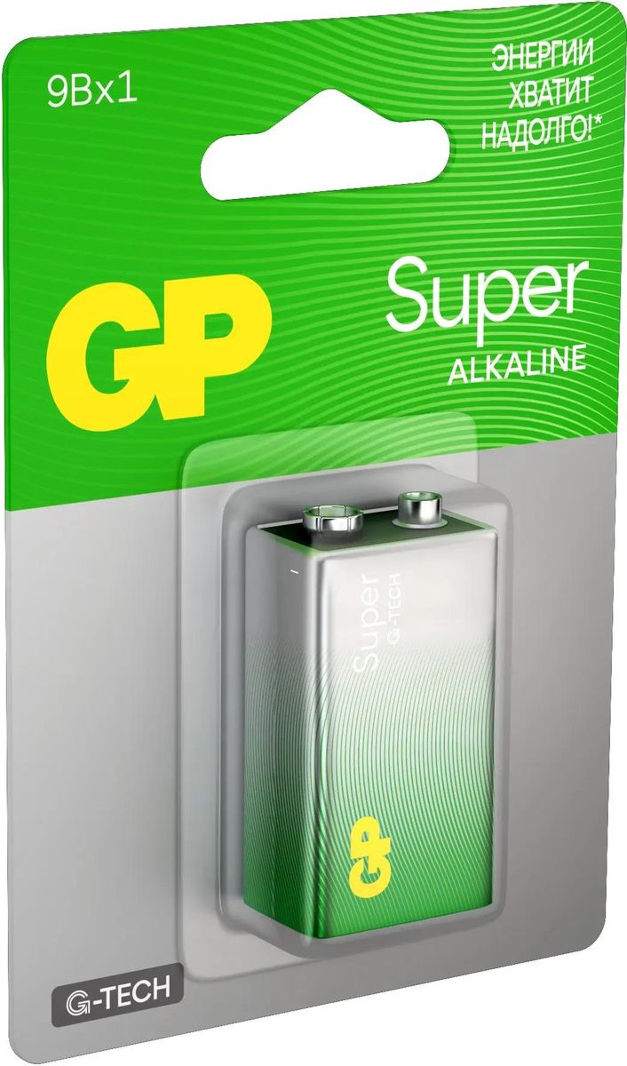 GP Элемент питания 6LF22 G-TECH 1604AA21-5CRSBC1 1BL крона алк.