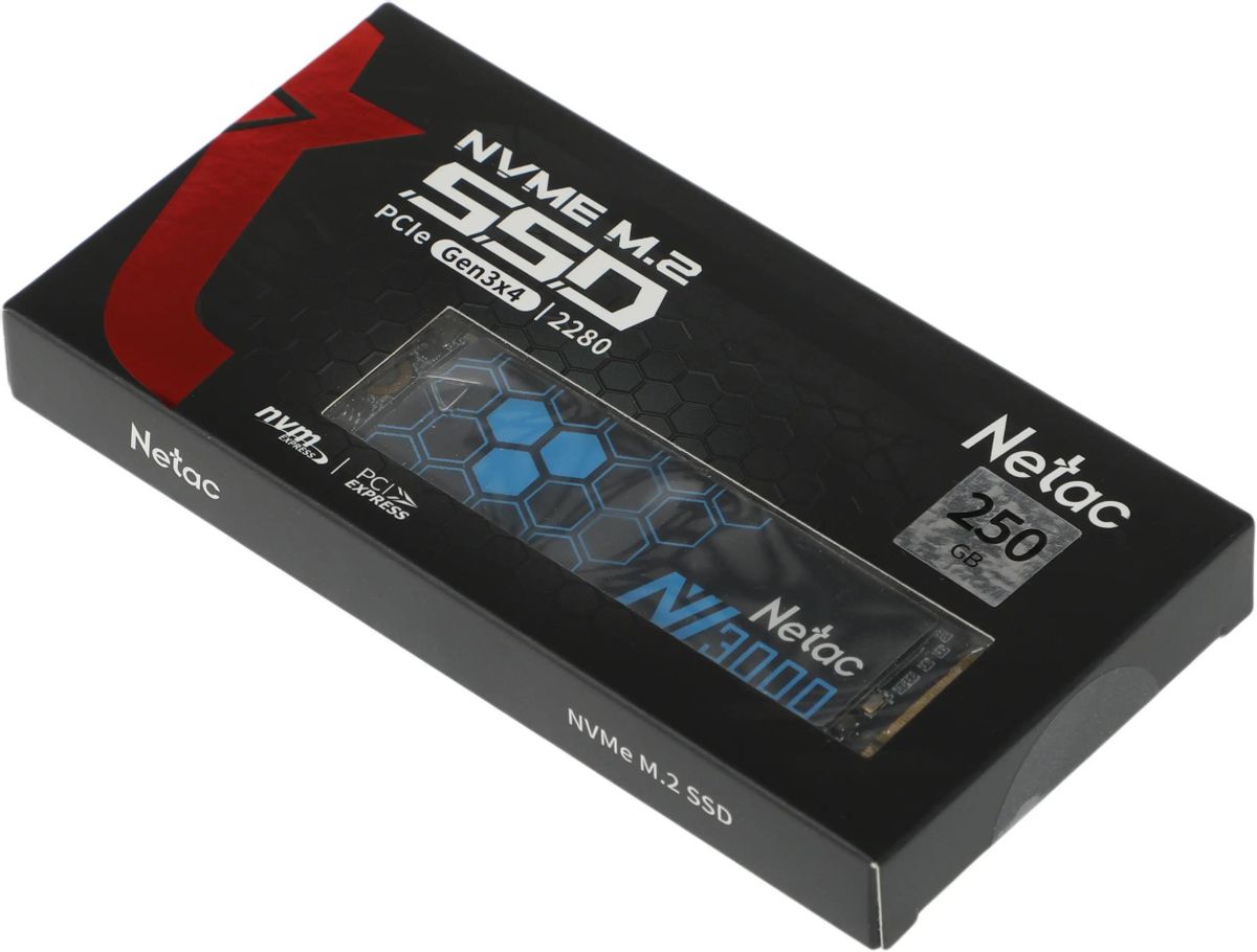 Накопитель SSD Netac 250GB M.2 2280 NV3000 NVMe PCIe NT01NV3000-250-E4X (heat sink)